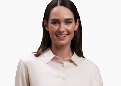  head shot of Smiling girl in white shirt 